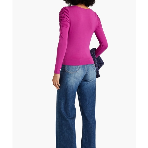 Veronica‎ Beard Women's Pink Ruched Top - Picture 3 of 8